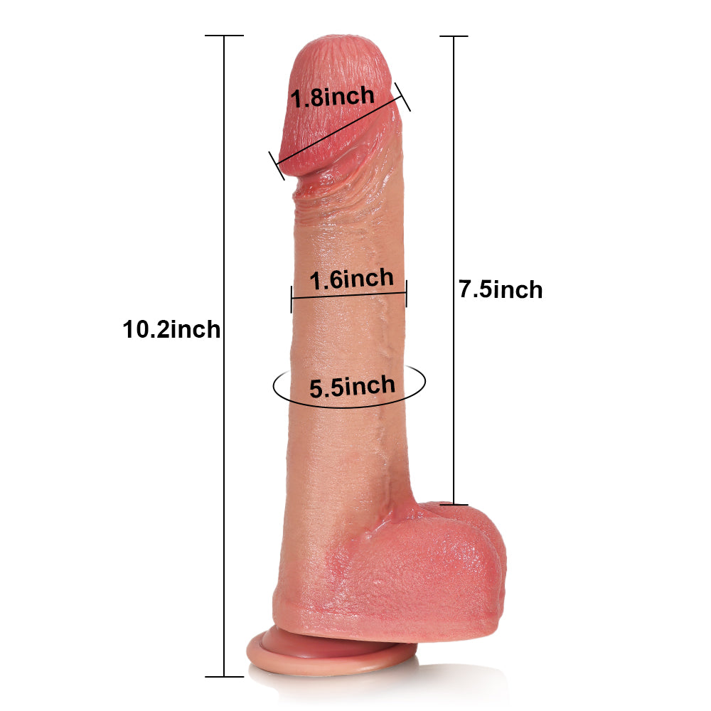 10" x 1.6" Flesh Realistic Big Mushroom Head Glans Dildo