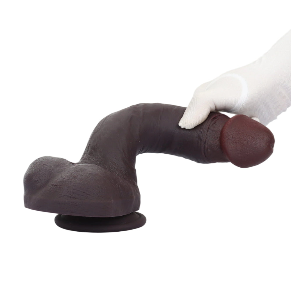 MICHAEL: 10" x 2" Realistic Texture & Lifelike Soft Black Dildo
