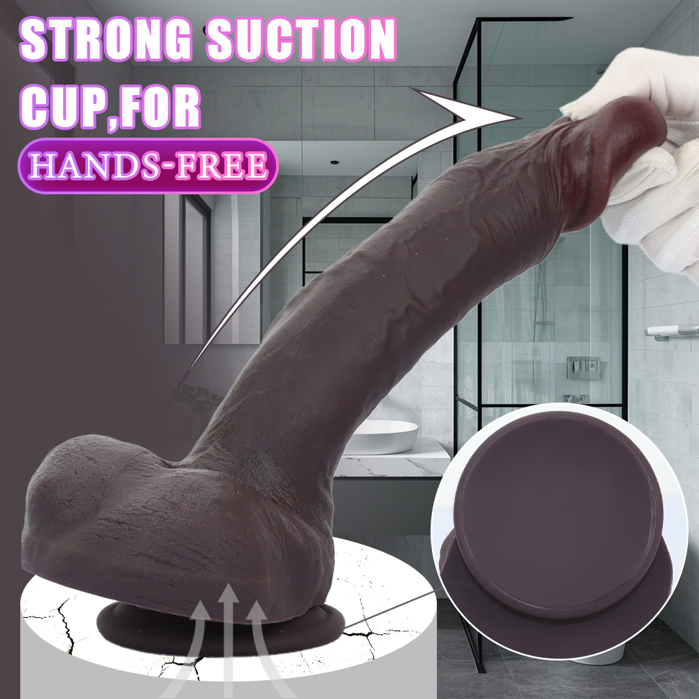 MICHAEL: 10" x 2" Realistic Texture & Lifelike Soft Black Dildo