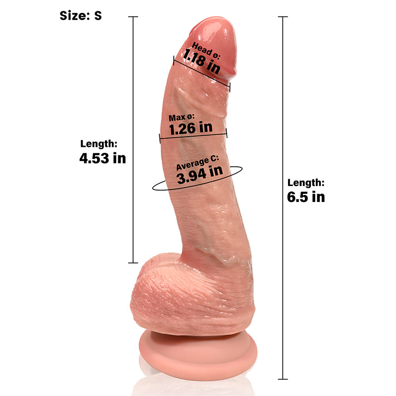 John: 11.6" x 2.4" Realistic Soft Flesh-Like Dildo, Curved for G-Spot Stimulation