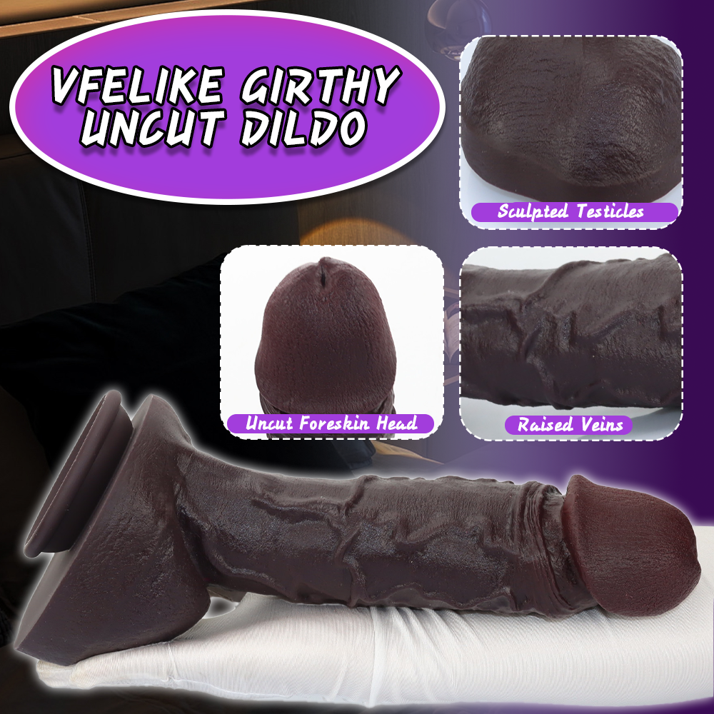Alex: 11" x 2.8" - Large Thick Realistic Big Black Cock Dildo