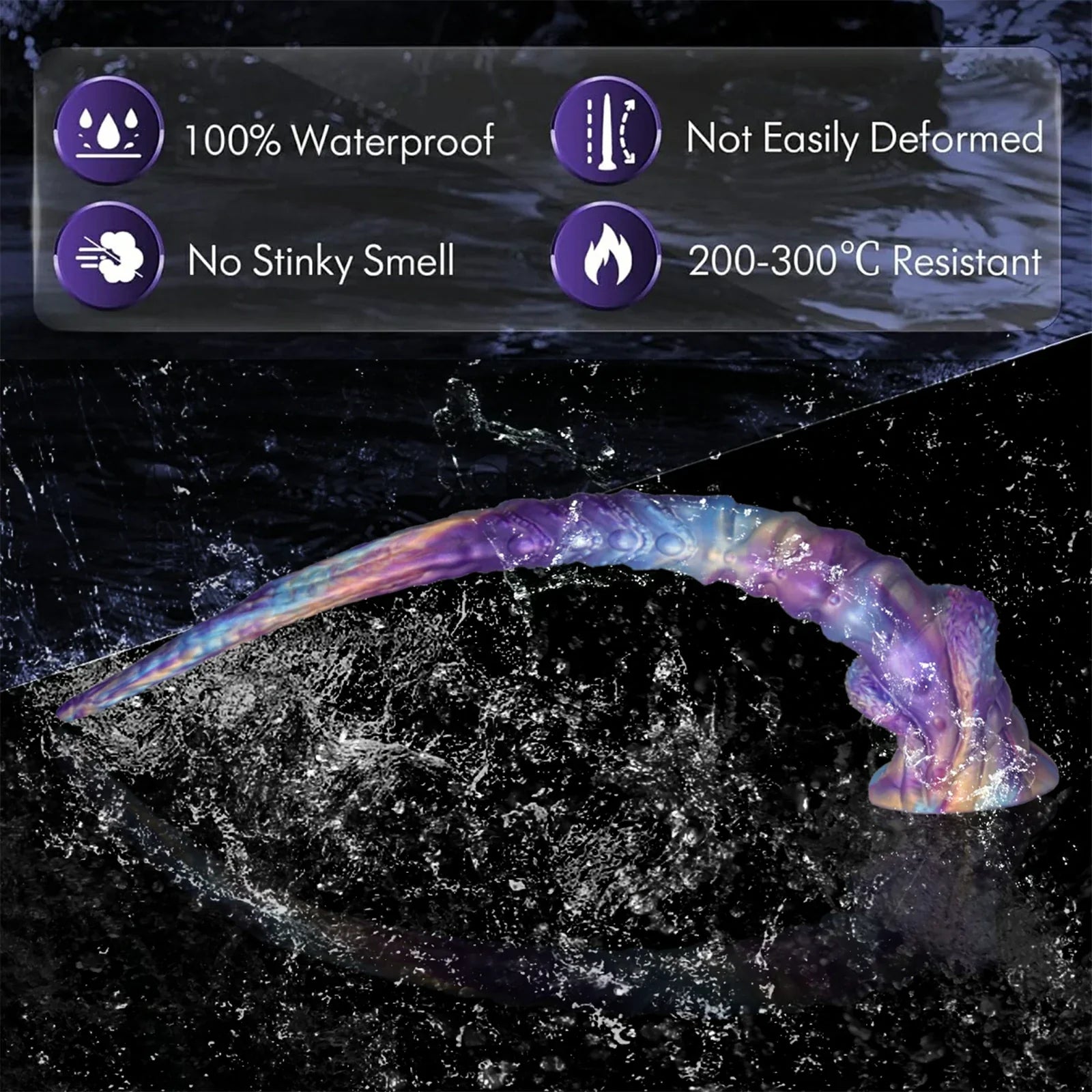17.5 Inch Fantasy Tentacle Dildo Ocean Swirl Texture Suction Cup Base