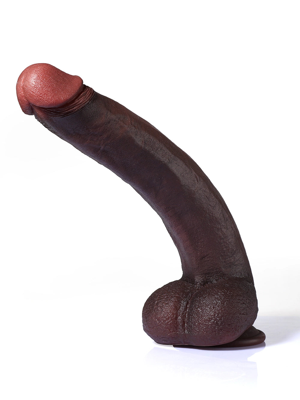 Dredd 12.9" x 2.3" Big Black Real Skin Dildo With Keel