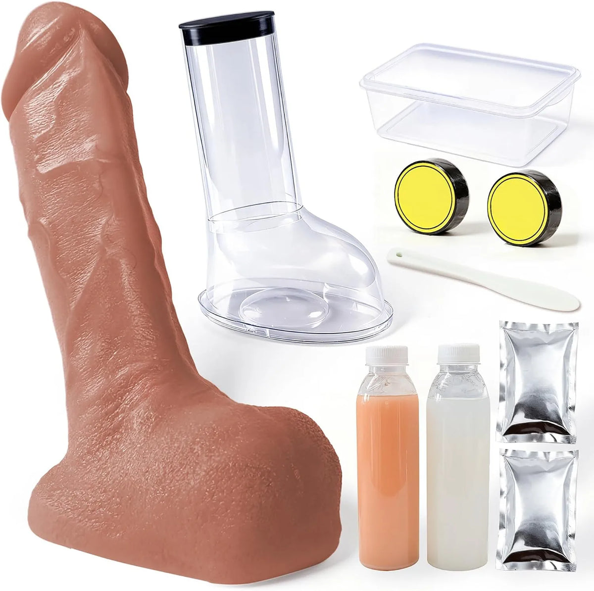 RealcockX DIY penis and balls silicone casting kit with molding supplies