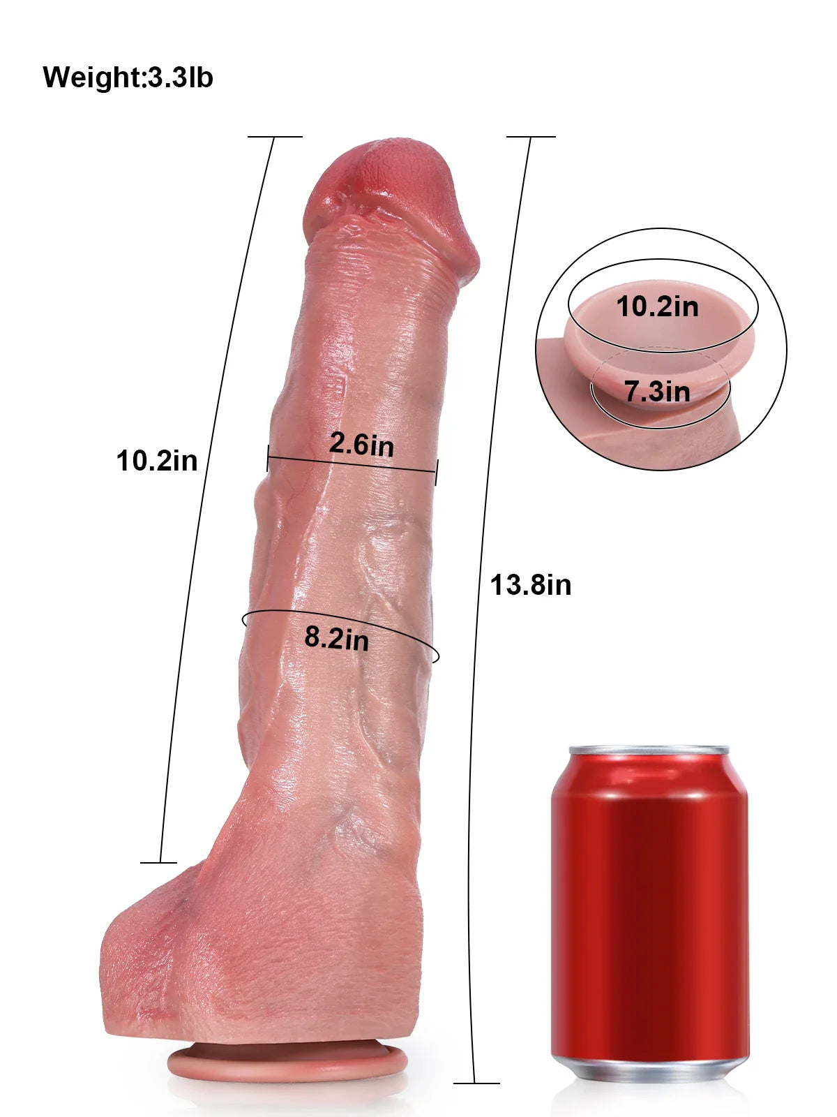 Jeff: 11.8" x 2.2" Large Realistic Dildo with Veins and Soft Balls