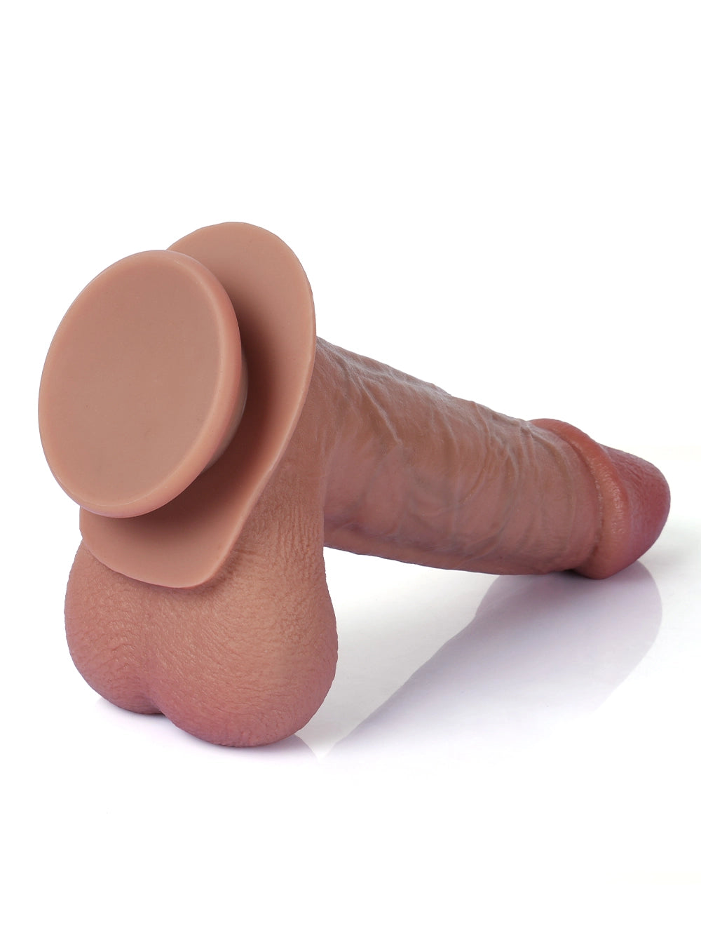 King: 11.4" x 2.4" Soft Silicone Big Glans Realistic Dildo With Keel