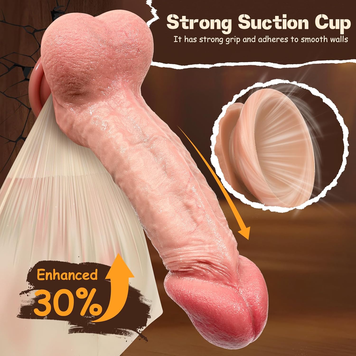 Lima: 8" x 1.8" Real Feel Dildos For Beginner with Sculpted Glans and Suction