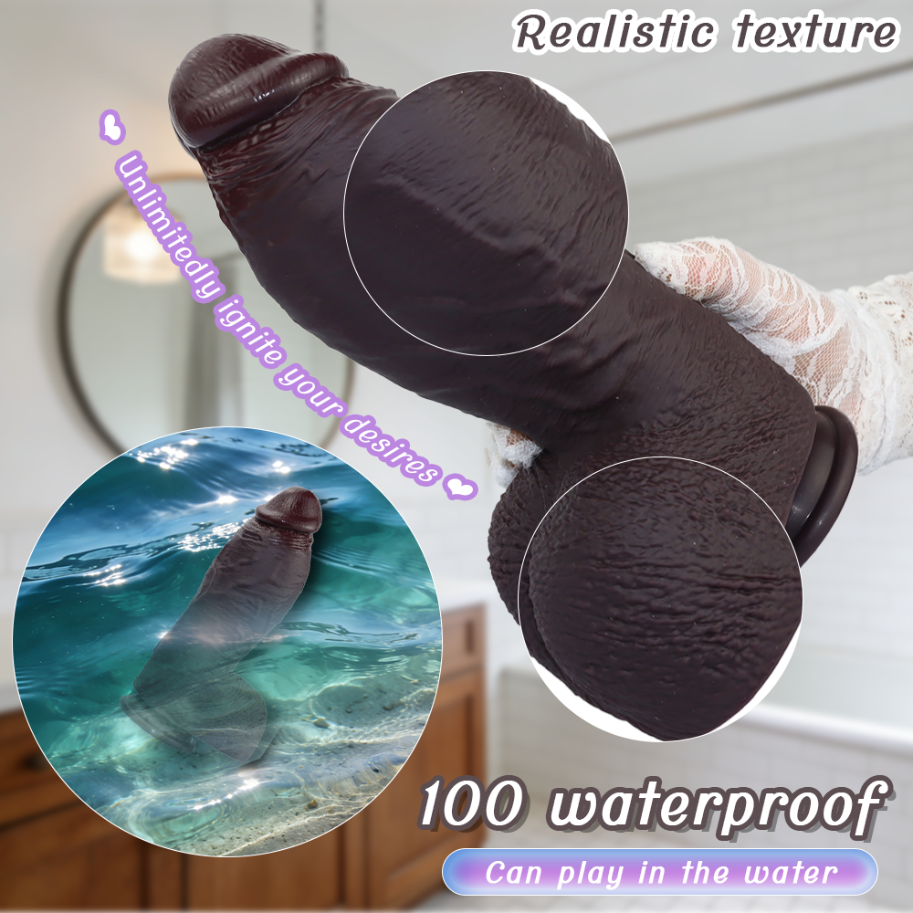 Clemens: 9.4" x 3" Realistic Soft Short & Thick Black Dildo