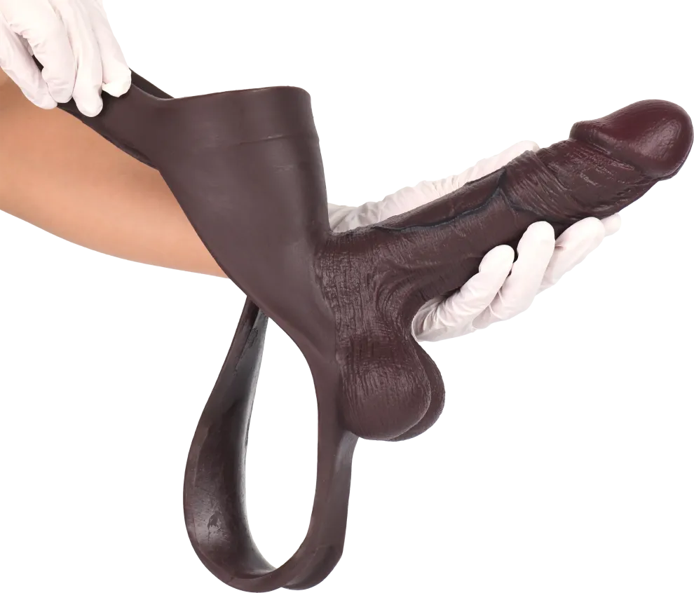 Black Penis Sleeve - Strap On Dildo for Men & Couple