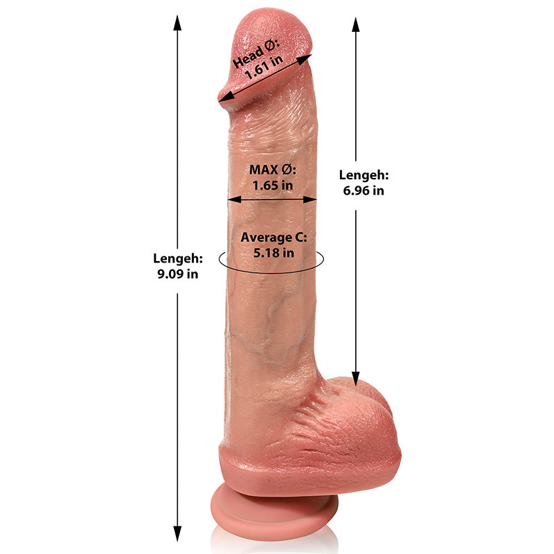 Brandon : 9" x 1.65" Realistic Straight Soft Skin Dildo