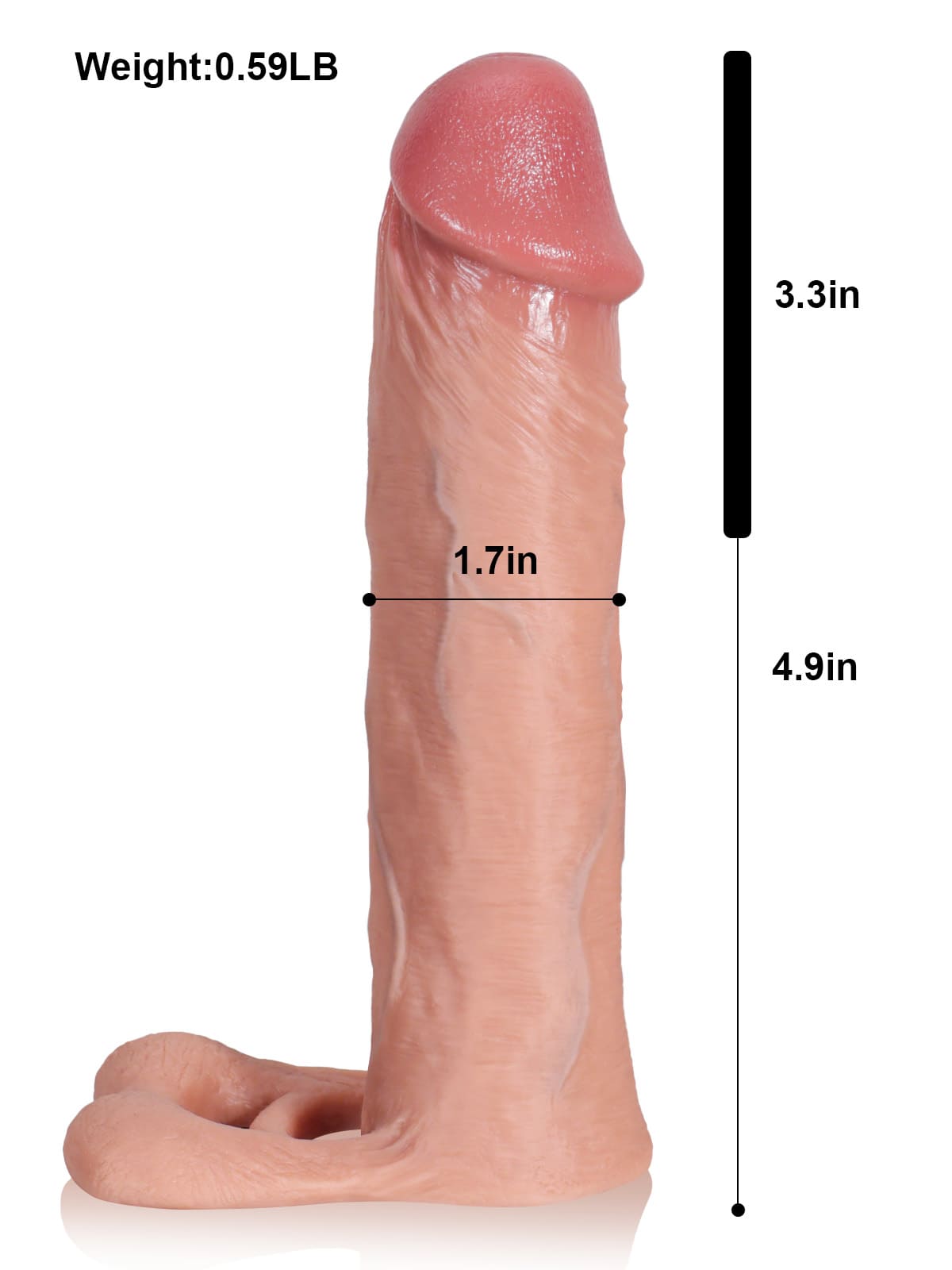 8.1” x 1.7” Soft Realistic Huge Penis Extension Sleeve