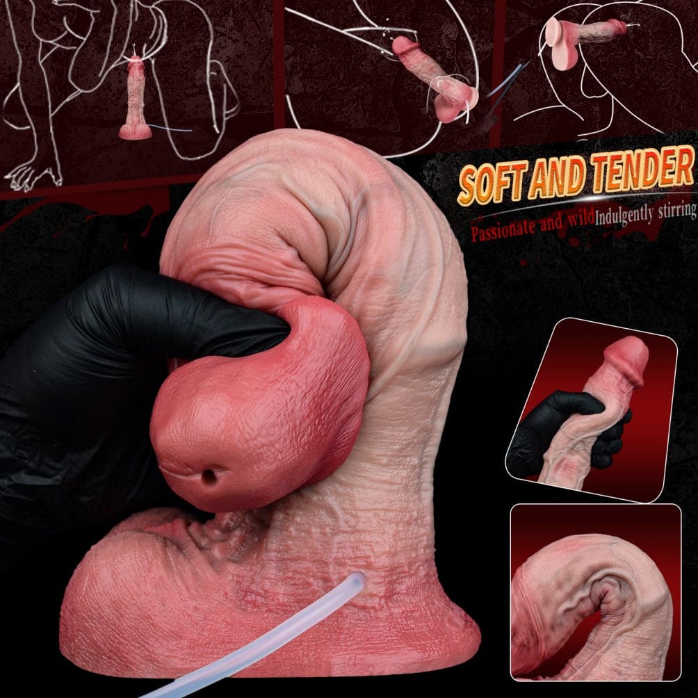 Brian: 9.33" x 2" Realistic Squirting Bareskin Dildo