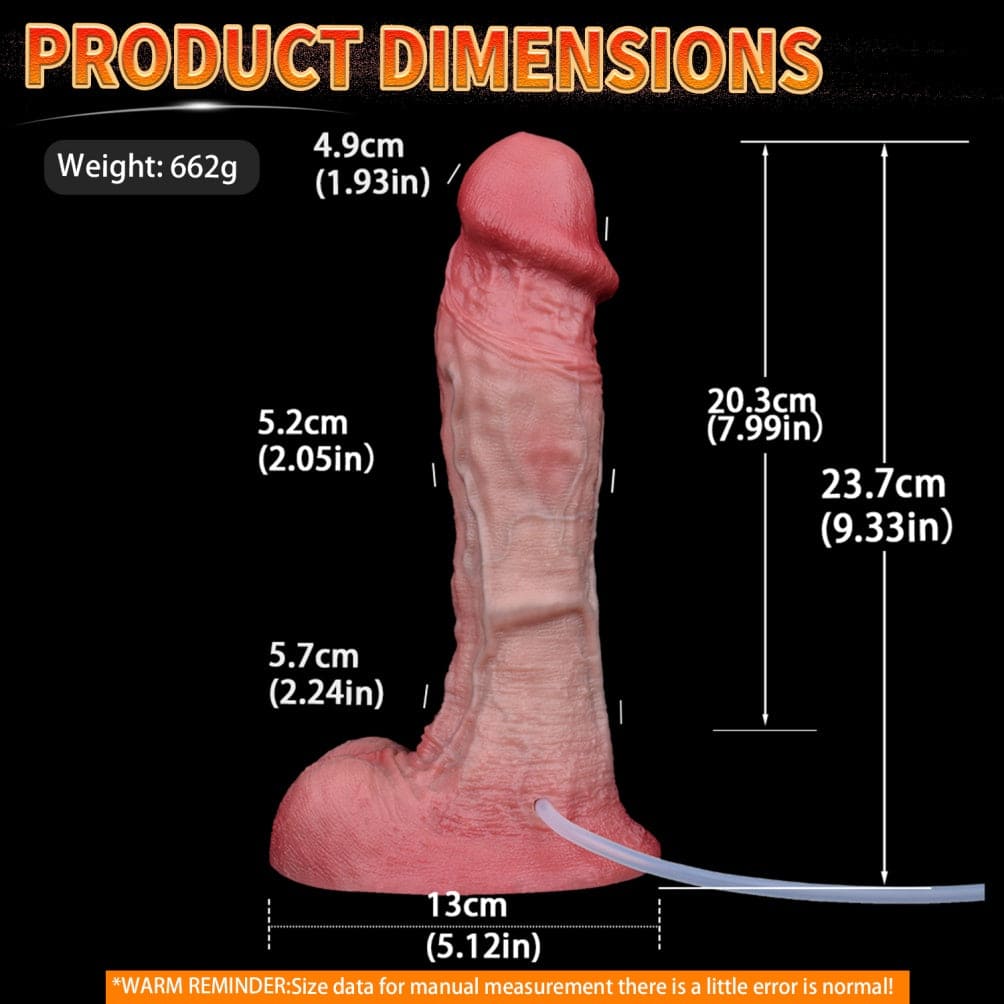 Brian: 9.33" x 2" Realistic Squirting Bareskin Dildo