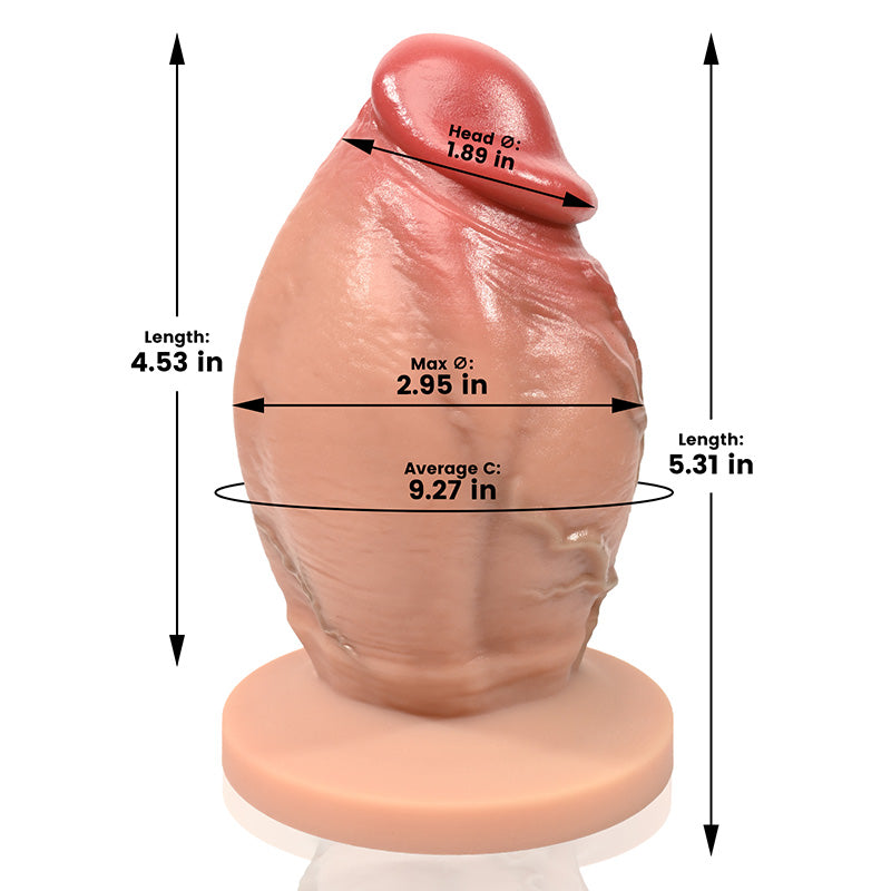 Darius: 5.3" x 3" Super Chubby Thick Shaft Anal Dildo