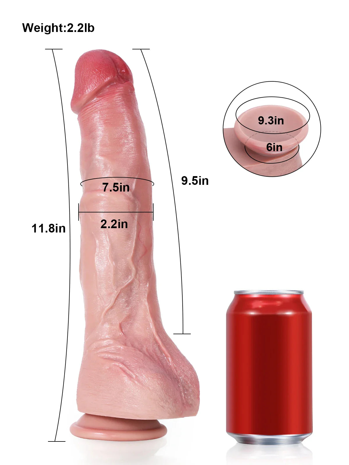 Jeff: 11.8" x 2.2" Large Realistic Dildo with Veins and Soft Balls