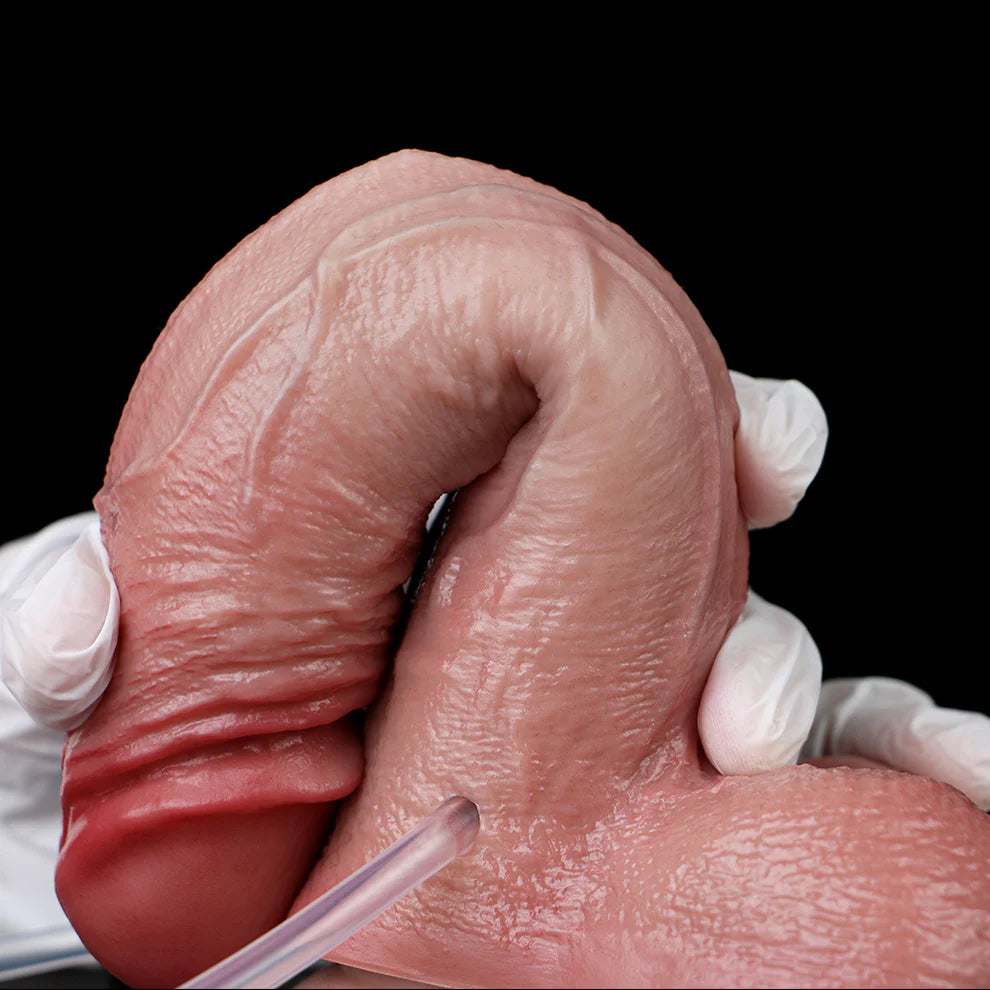 Dravus : 7.2" x 1.4" Inflatable Ejaculating Realistic Dildo Butt Plug