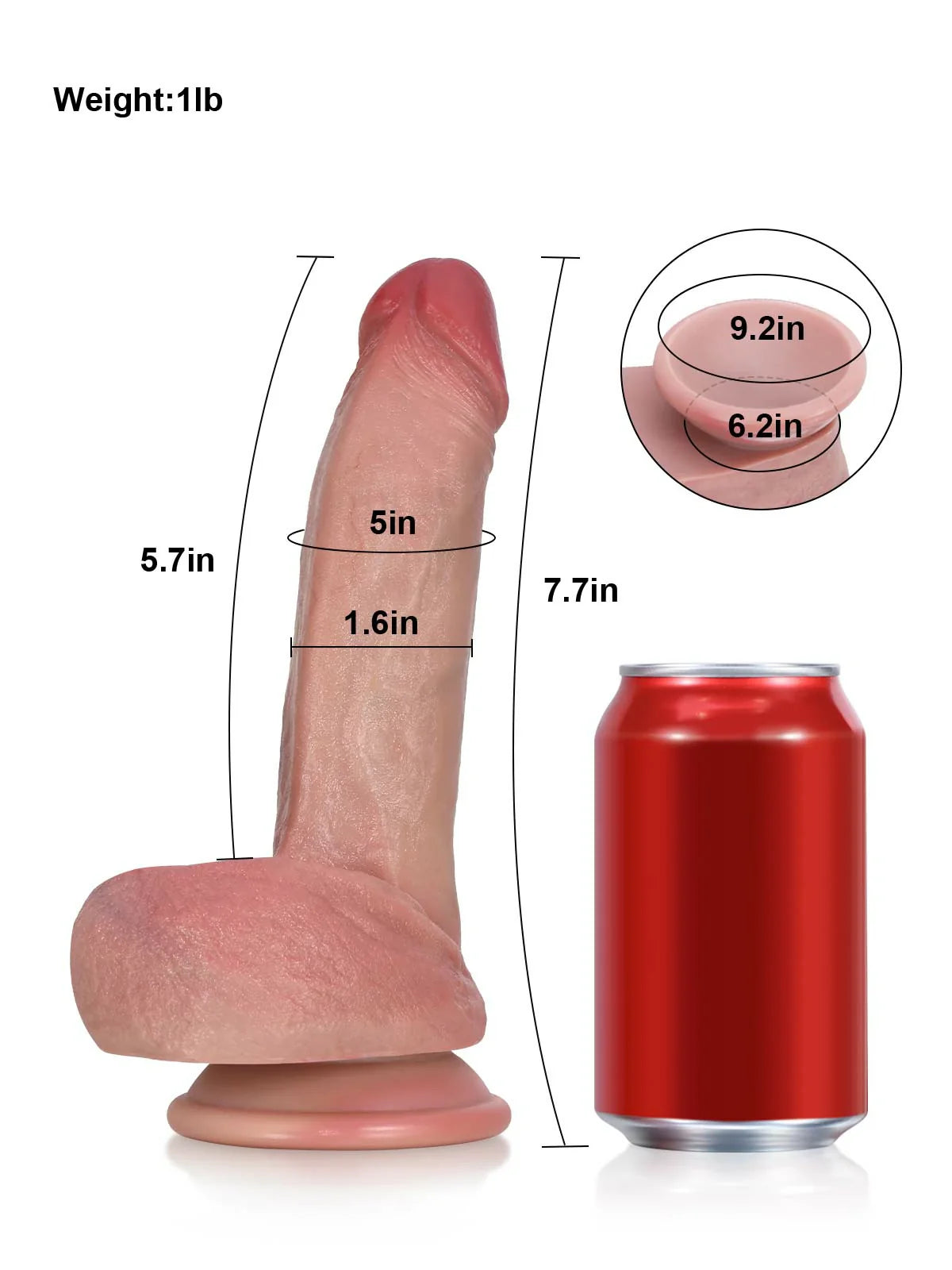 Ellio: 7.7" x 1.6" Curved Beginner Realistic Dildo with Small Glans & Soft Balls