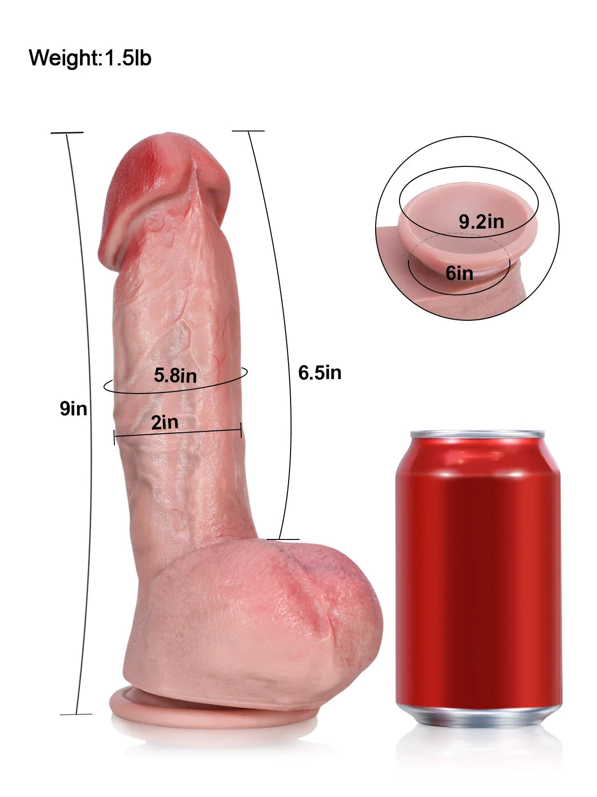 Jack: 9" x 2" Realistic Dildo with Swollen Glans & Veins Sliding Balls