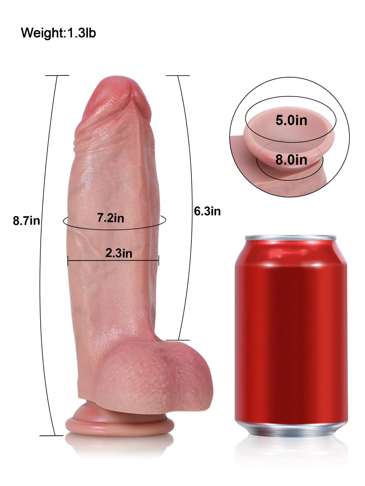 Jorge: 9.8" x 2.7" Tri-Edge Triangular Dildo with Broad Back and Central Ridge