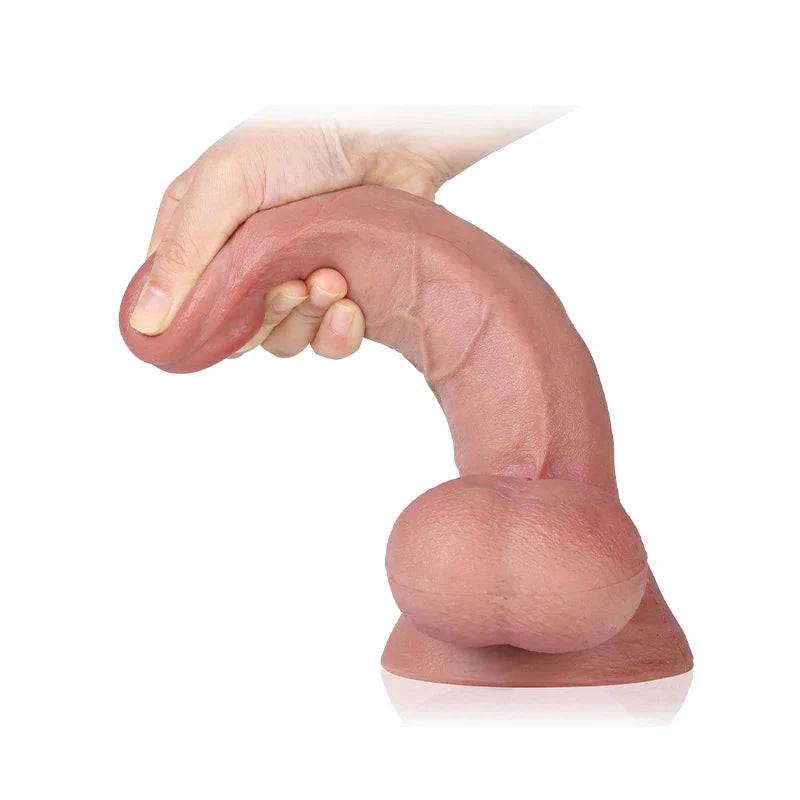 Mason :7.3" x 2" Realistic Soft Dildo With Swinging Balls