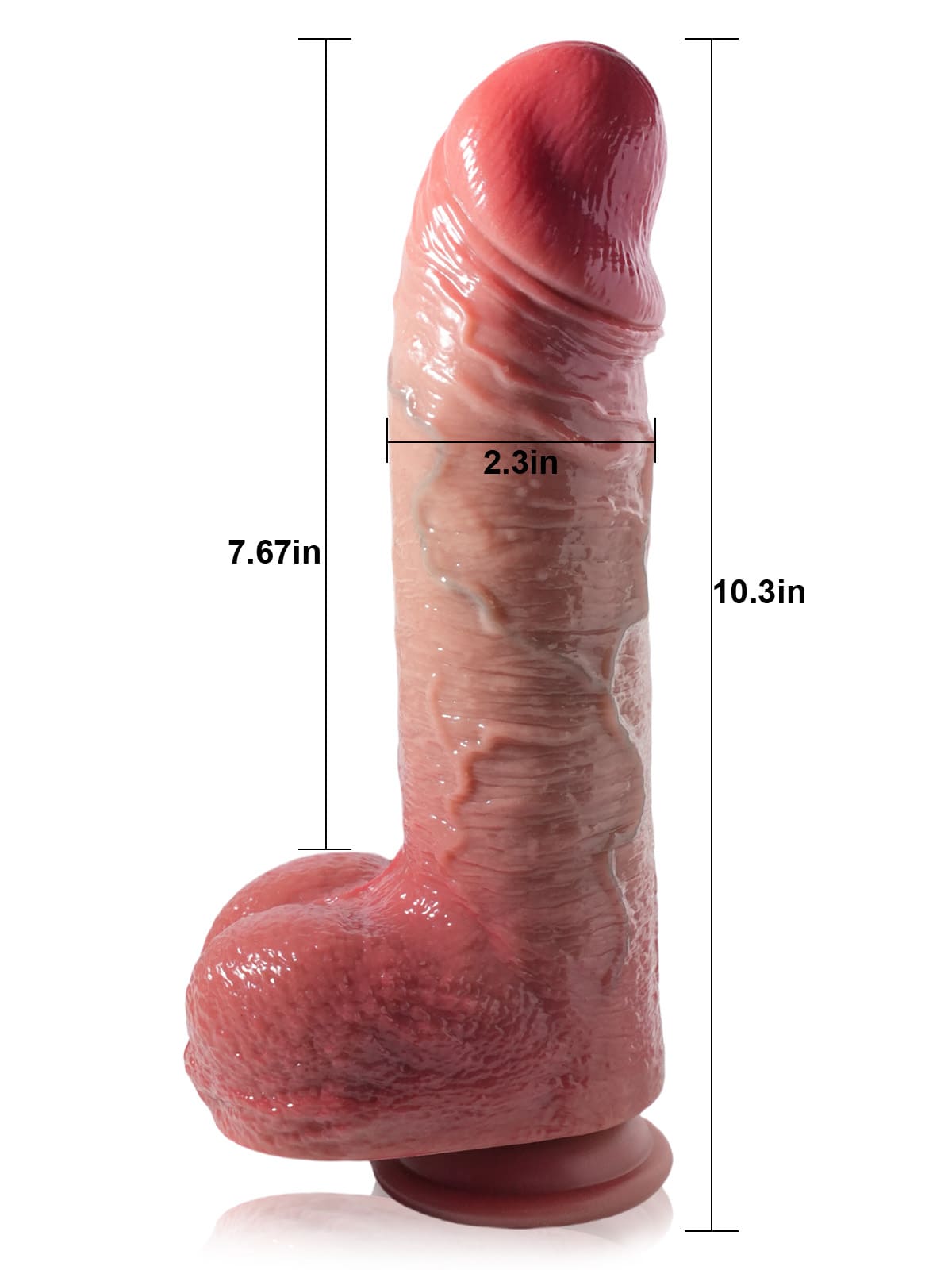 10.3" x 2.3" Thick & Huge Vibrating Thrusting Dildo