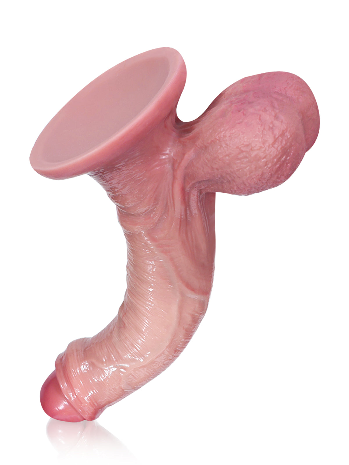 Elisabeth: 8.3" x 1.8" - Uncircumcised Realistic Dildo with Swinging Balls & Bendable Metal Core