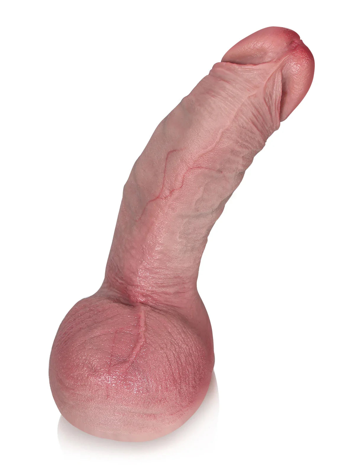Reece: 7.6" x 2" Curved Realistic Dildo with Lifted Glans and Texture