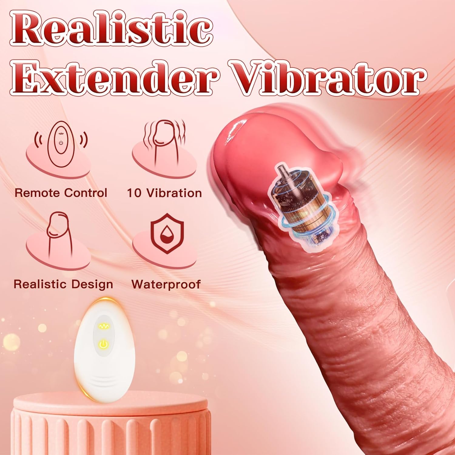 Remote Control Realistic Cock Sleeve Vibrator