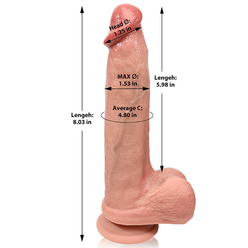 Robert: 8" x 1.5" Realistic Dildo Soft Skin Swollen Glans Veined