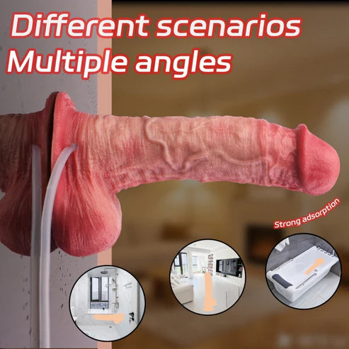 Buck : 7.2" x 1.7" Dual Density Squirt Realistic Dildo with Suction Cup