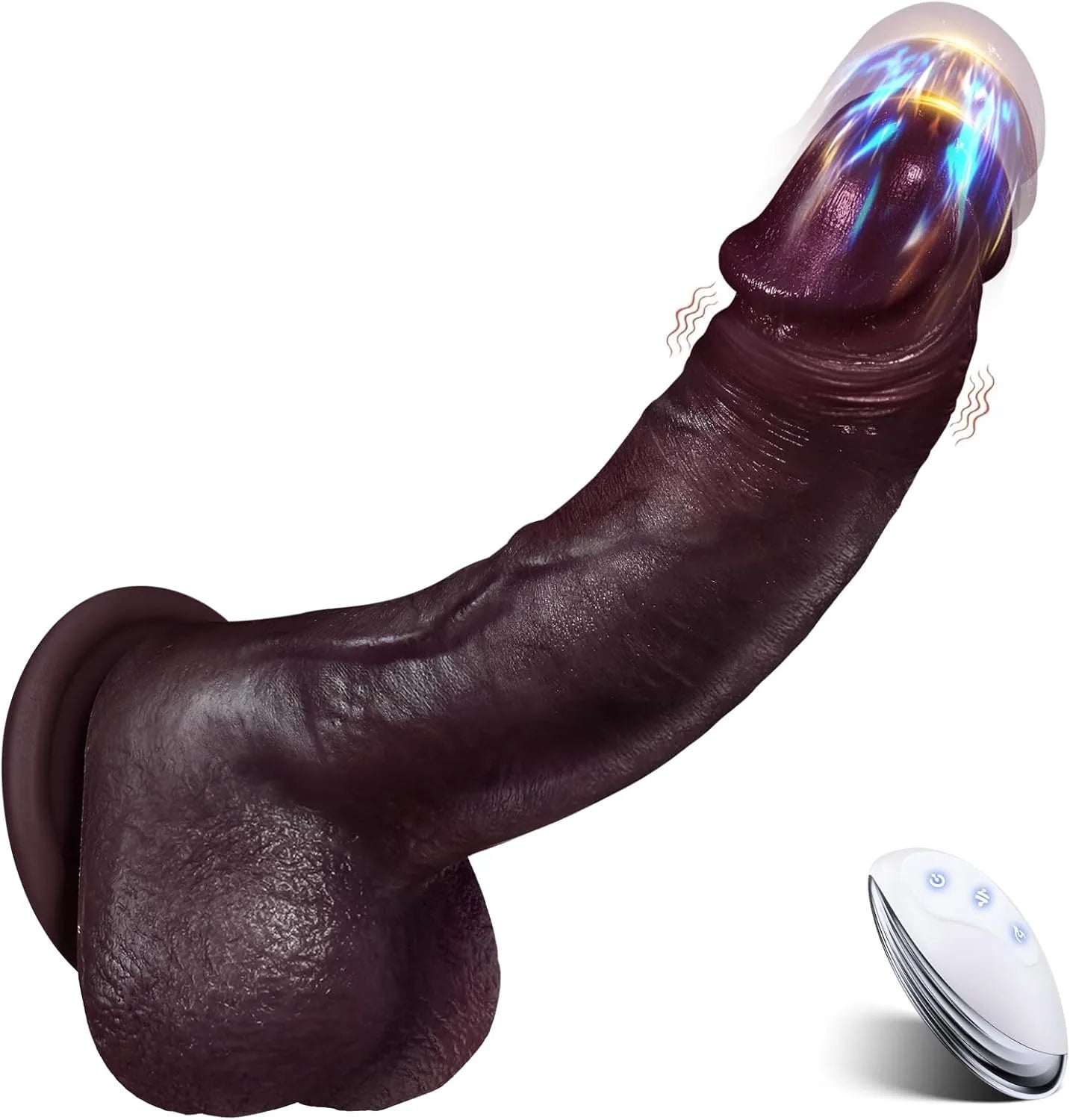 Rockwell:6.7" x 1.5"Realistic Thrusting Vibrating Black Dildo
