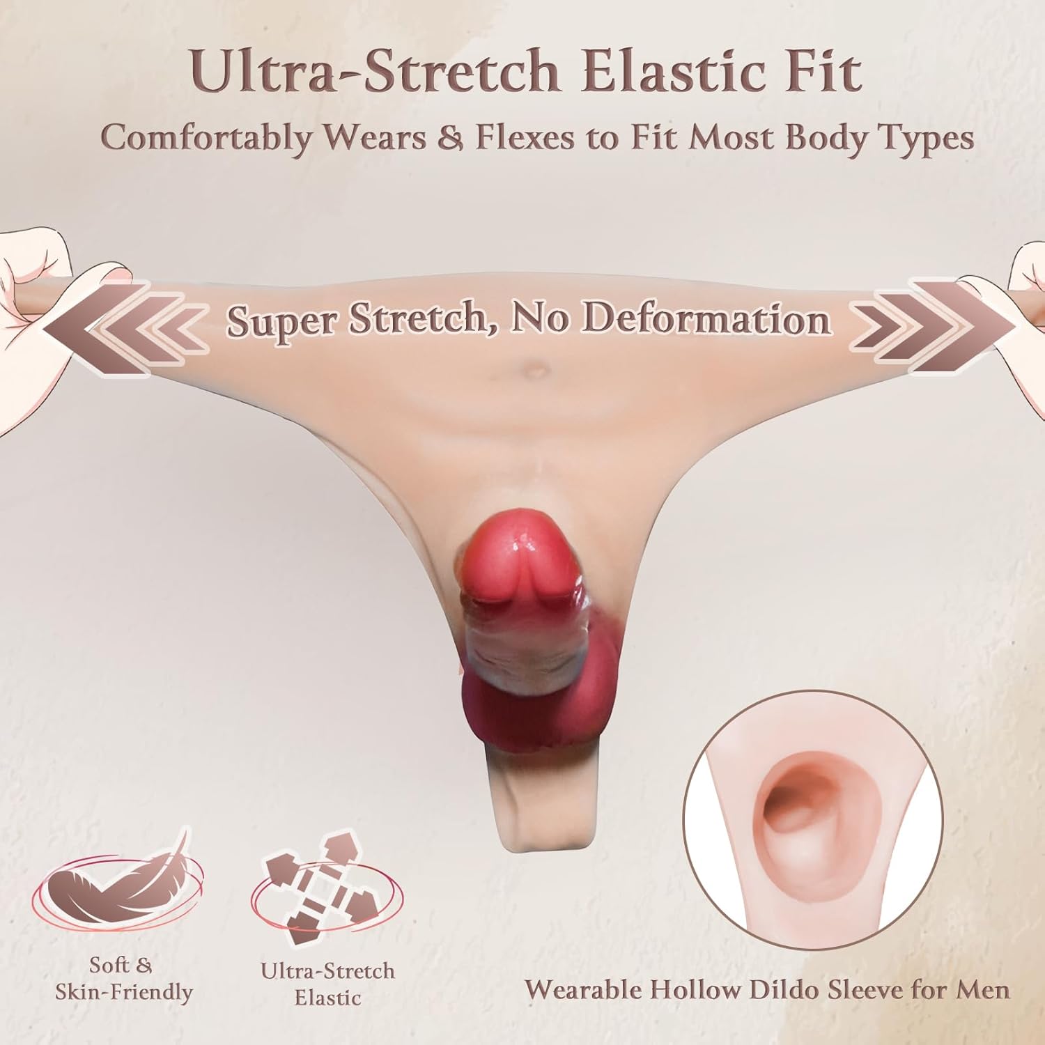 Strap On Dildo Harness Wearable Panties Penis Sleeve for Men