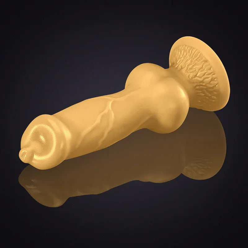 10.62Inch Brown Silicone Big Knot Dog Dildo