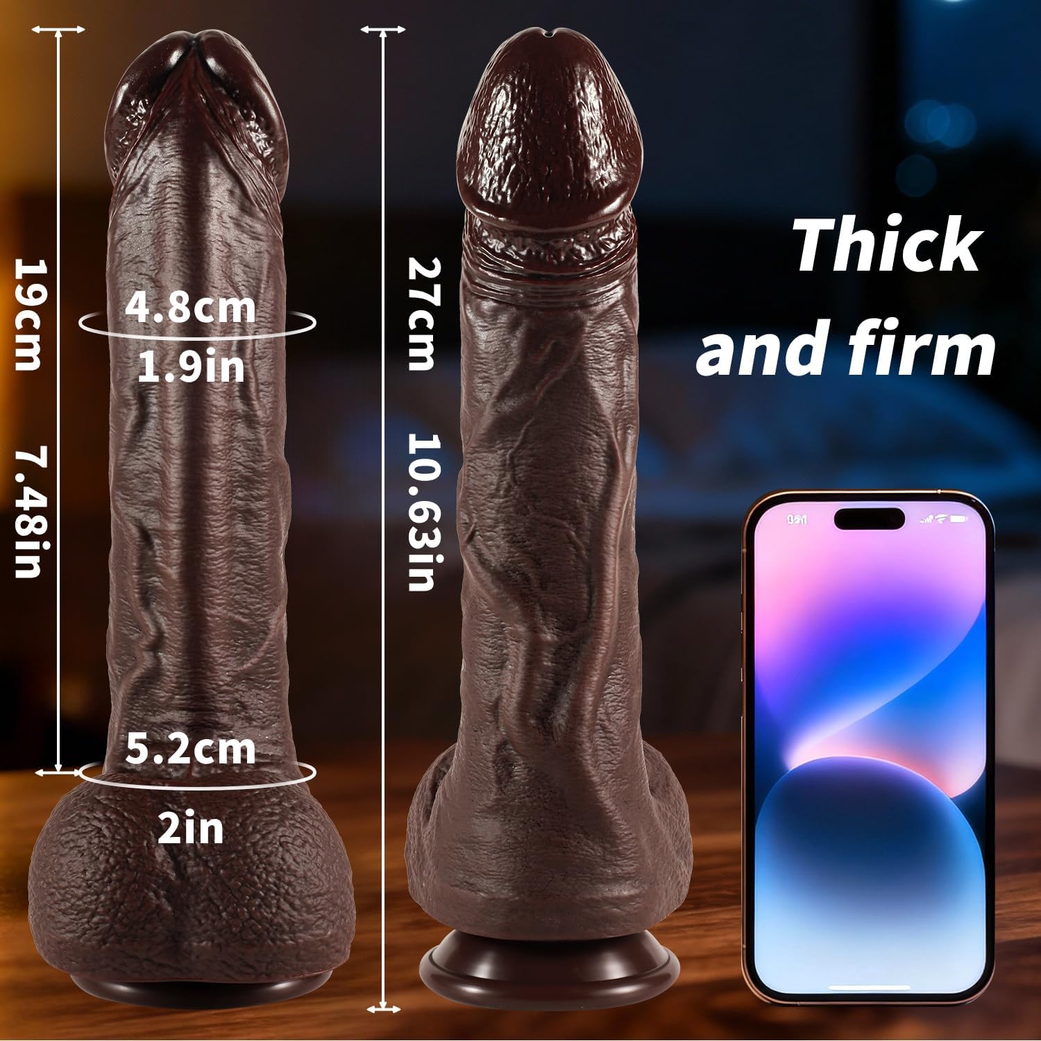 10.6″ x 1.9″ Silicone XL BBC Huge Thick Dildos