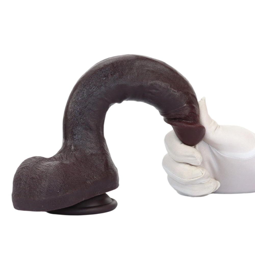 Anselm: 10" x 2" Handmade Realistic Silicone Black Dildo