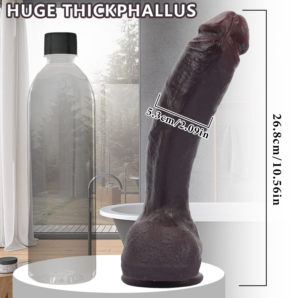 Anselm: 10" x 2" Handmade Realistic Silicone Black Dildo