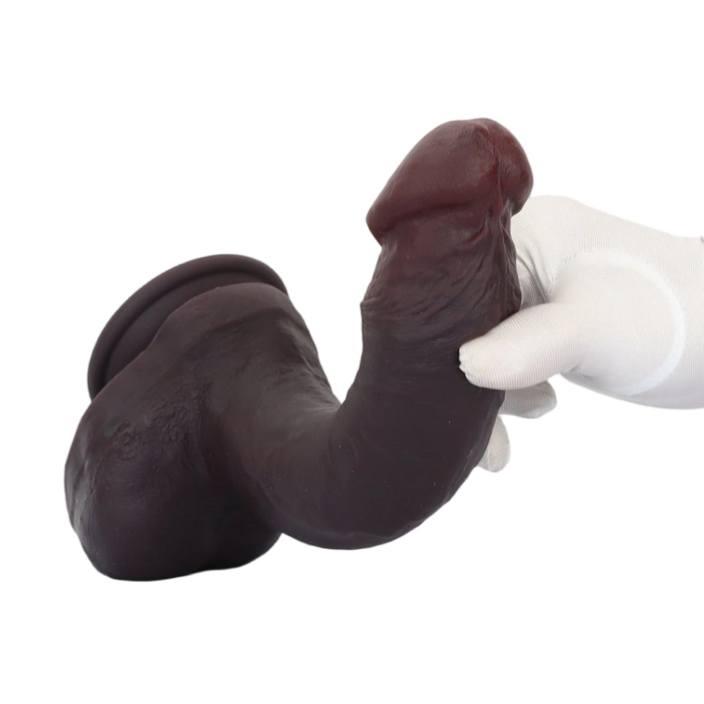 MICHAEL: 10" x 2" Realistic Texture & Lifelike Soft Black Dildo