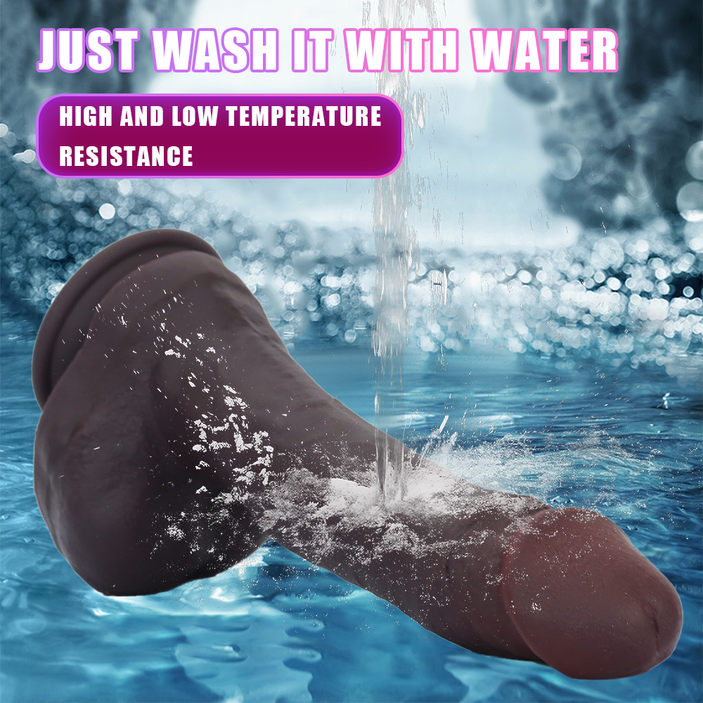 MICHAEL: 10" x 2" Realistic Texture & Lifelike Soft Black Dildo