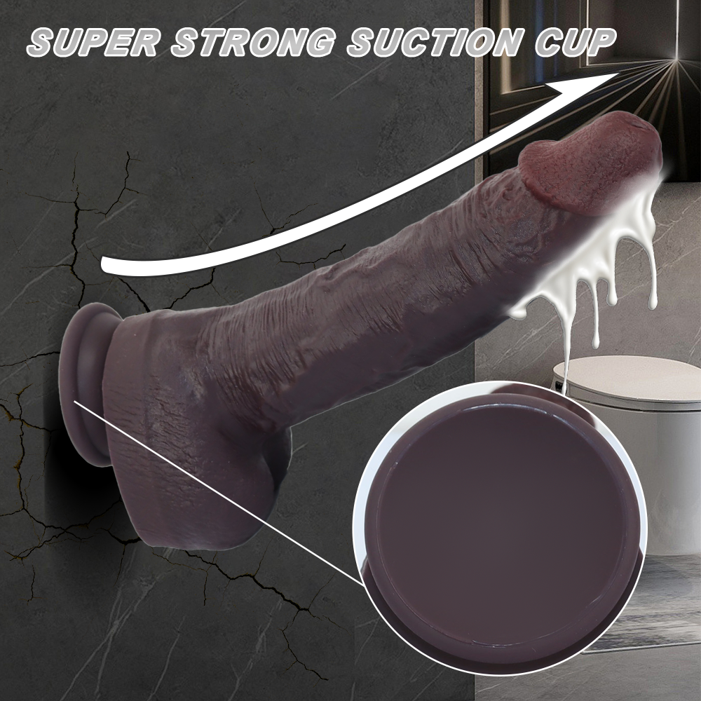 Dietrich: 11.4" x 2.3" Soft Big Black Dildo Dual-Density