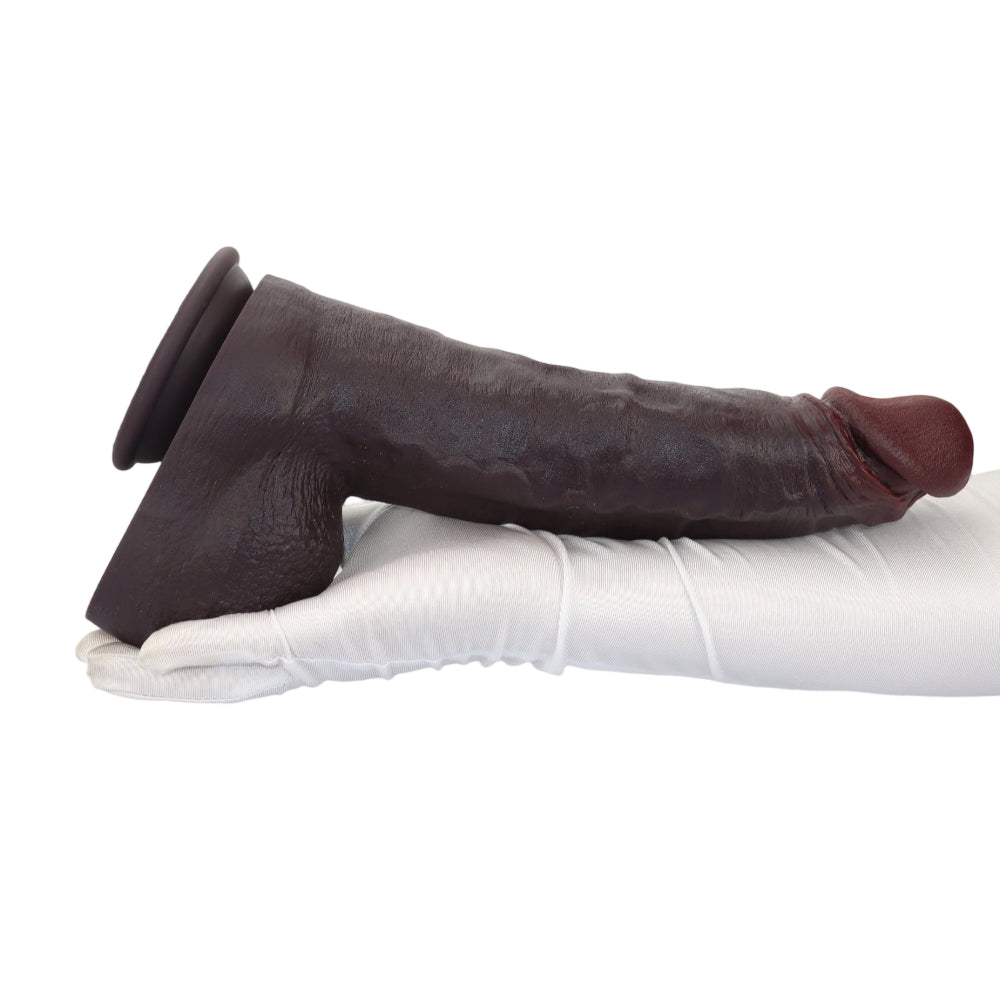 Bastian: 12" x 2.8" - XXL Size Large Thick Black Realistic Dildo