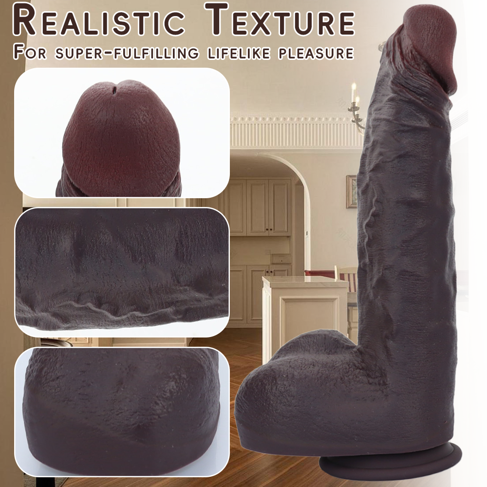 Bastian: 12" x 2.8" - XXL Size Large Thick Black Realistic Dildo