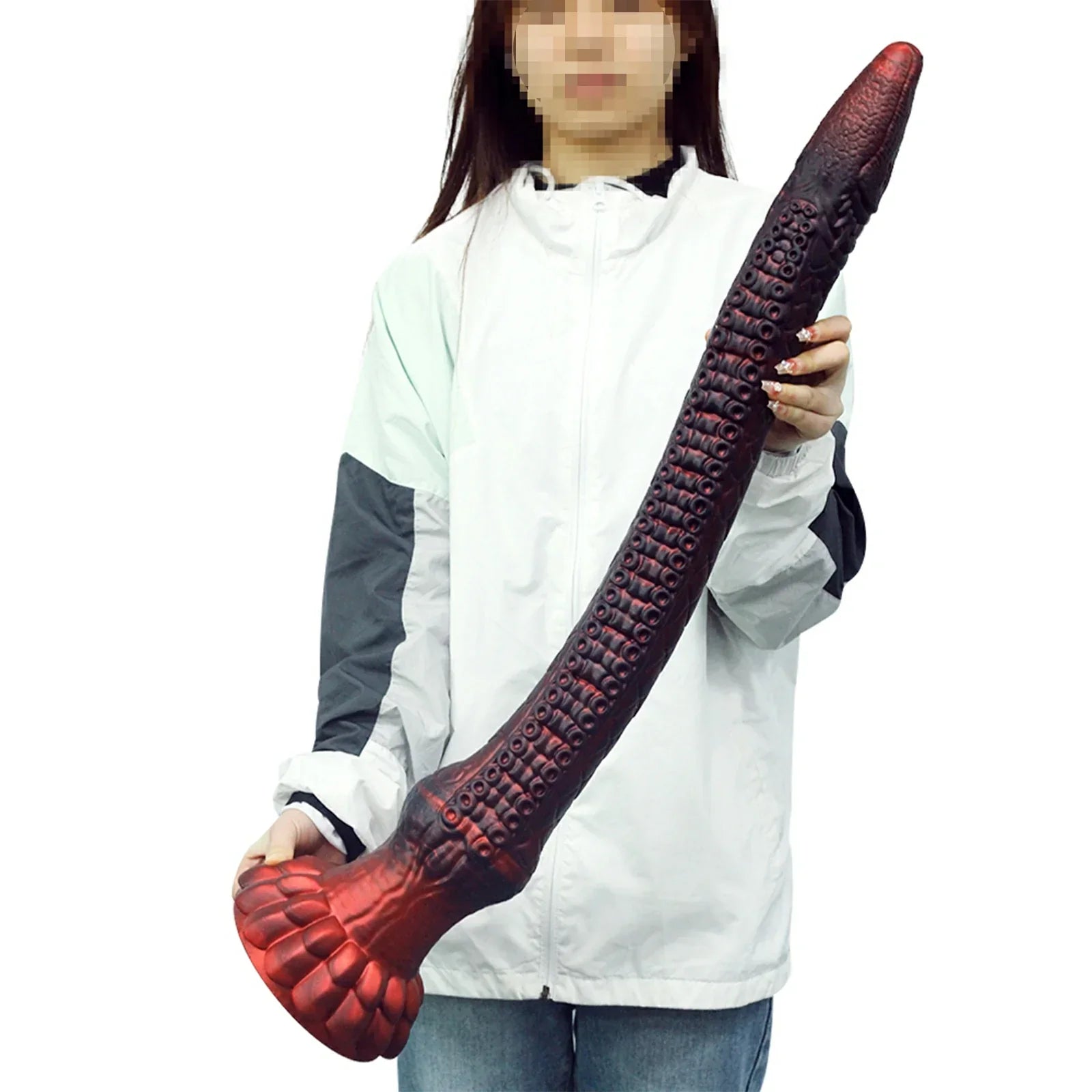 16.4 Inch Soft Silicone Tentacle Dildo Monster Claw Base Fantasy Scales
