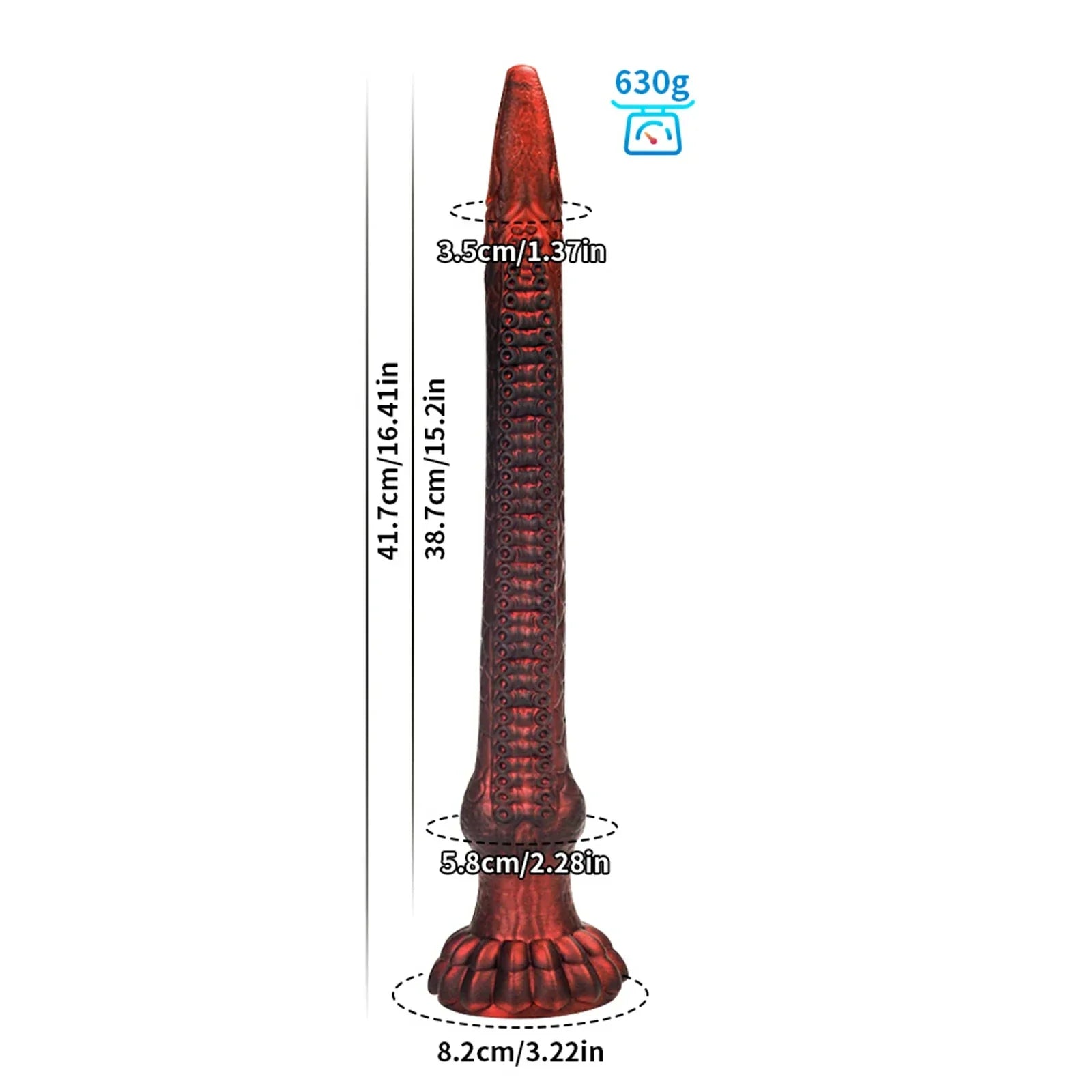 16.4 Inch Soft Silicone Tentacle Dildo Monster Claw Base Fantasy Scales