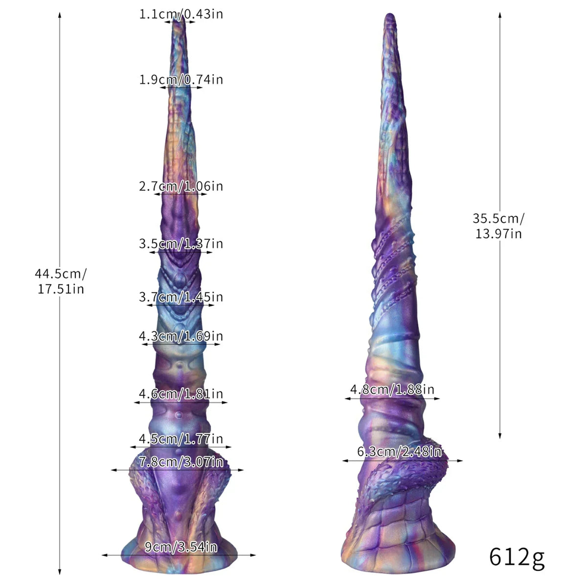 17.5 Inch Fantasy Tentacle Dildo Ocean Swirl Texture Suction Cup Base