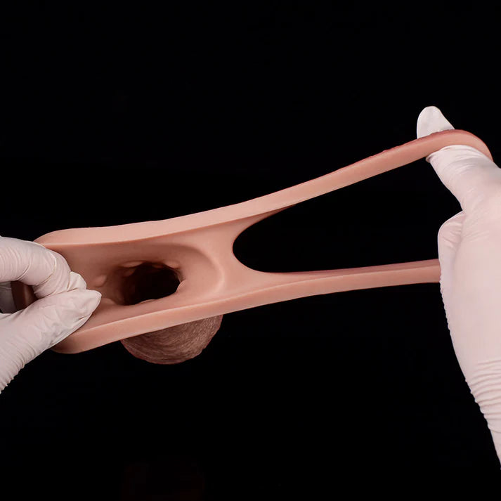 5.5Inch Lifelike Silicone Penis Sleeve Thickening Sleeve with Exposed Glans