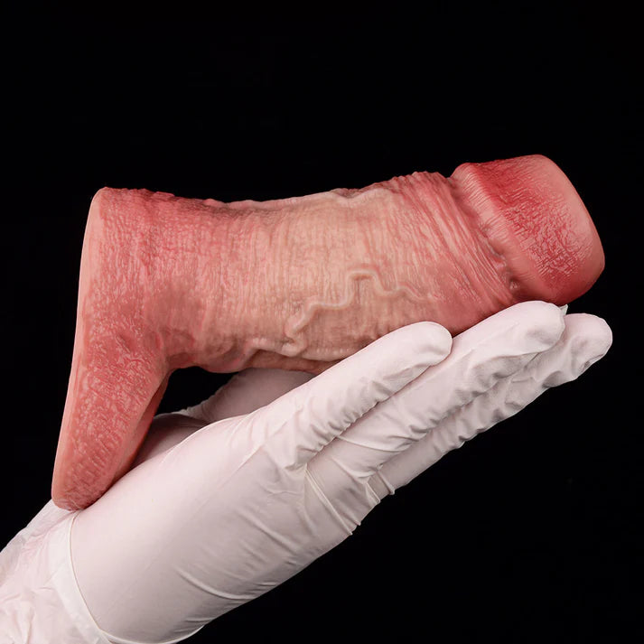 5.5Inch Lifelike Silicone Penis Sleeve Thickening Sleeve with Exposed Glans