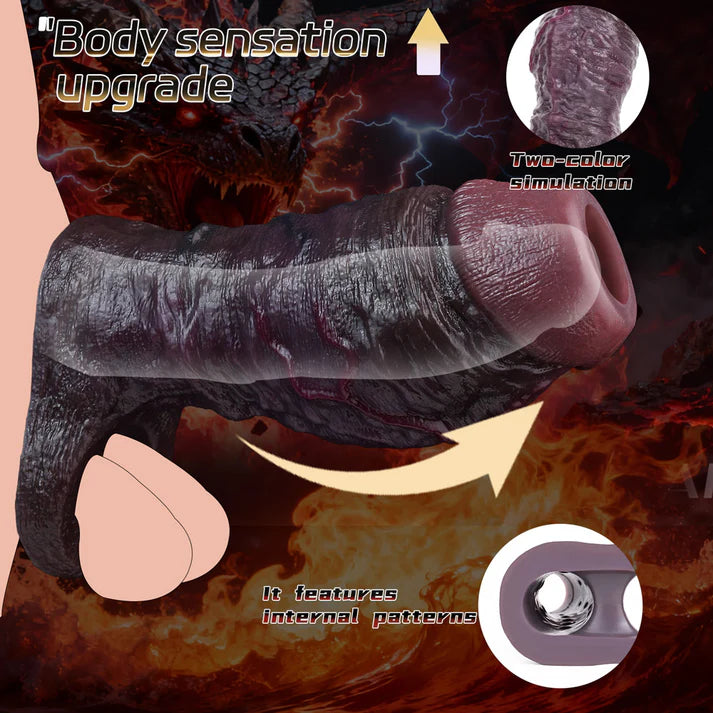 6.5 Inch Lifelike Silicone Penis Girth Enhancing Sleeve
