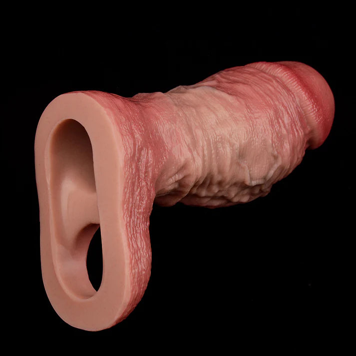 6.5 Inch Lifelike Silicone Penis Girth Enhancing Sleeve