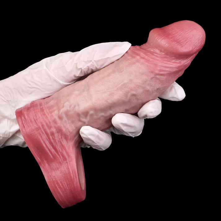 6.5 Inch Real-Feel Thick Silicone Penis Extender  with Natural Texture and Soft