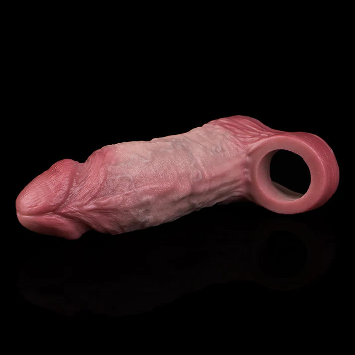 6.5 Inch Real-Feel Thick Silicone Penis Extender  with Natural Texture and Soft